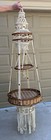 AMAZING VTG Macrame & Rattan 60/70s Hanging 2 Tiered Table Hippie, Boho 88” Tall