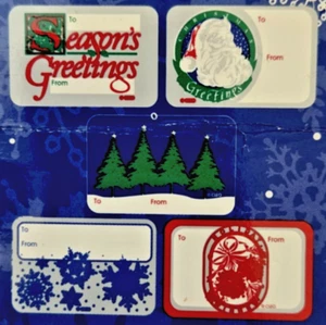 Vintage Christmas Gift Package Tags Cleo Self Stick Roll Santa Pack of 20 NOS - Picture 1 of 8