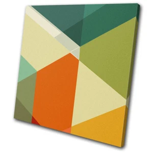 Geometrisch Vintage bunt abstrakt EINZELNE LEINWAND WANDBILD Bild Druck - Bild 1 von 1