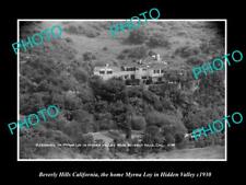 OLD POSTCARD SIZE PHOTO BEVERLY HILLS CALIFORNIA, THE HOME OF MYRNA LOY c1930