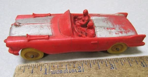 vintage Auburn Rubber Toy Car convertible some original paint still, wheels spin - Picture 1 of 4