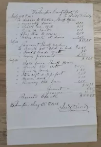 1856 Bill per costruire un forno per sceriffo lettera Washington Pennsylvania - Foto 1 di 5