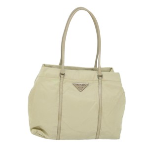 Prada Tessuto White Synthetic Shoulder Bag Authentic