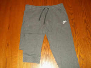 NIKE DARK GRAY COTTON ATHLETIC JOGGER PANTS MENS LARGE EXCELLENT CONDITION