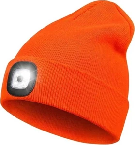 LED Beanie with The Light, Unisex USB Rechargeable Headlamp Winter Knitted Cap - Picture 1 of 8