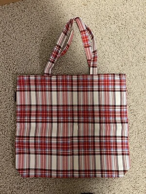 Nuevo con etiquetas Bolso de Mano J.Crew Reutilizable de Lona Diario Stewart Tartán Cuadros Vacaciones Rojo K7433 Foto 1 de 3