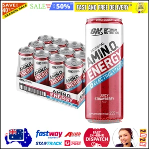 Amino Energy + Electrolytes Sparkling Hydration Drink, Strawberry Flavour, 355Ml - Picture 1 of 12
