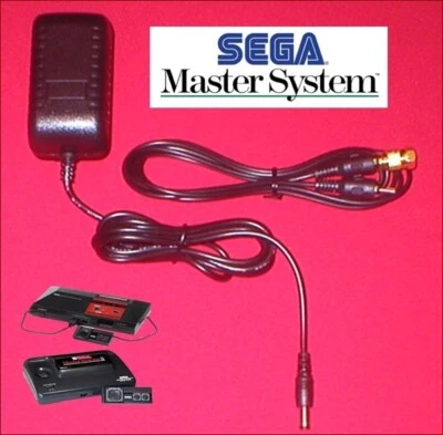 Adaptador de CA 9V + Cable de 6 pies + Adaptador de TV RF DORADO para Sega Master System I y II NUEVO Foto 1 de 2