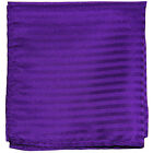 New men's polyester woven tone on tone stripes purple hankie pocket square