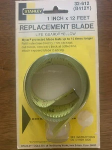 Stanley Tape Measure Replacement Blade Ruler 1" x 12' 32-612 (B412Y) NOS Vintage - Picture 1 of 3