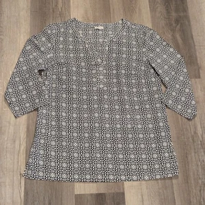 Talbots schwarz und weiß Pin Tuck Popover Medium - Bild 1 von 5