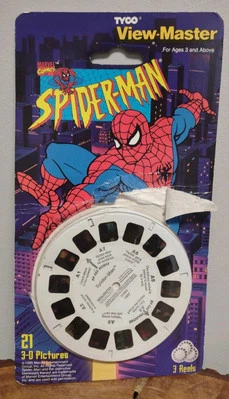 Vtg 1995 TYCO View Master Spider-Man New Open Marvel Comics 21 3-D Pictures - Image 1 of 4