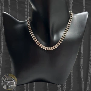 Womens Simple Silver Tone Rhinestone Collar Necklace Fashion Costume Jewelry - Picture 1 of 4