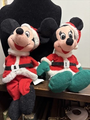 Disney Store Peluche Mickey Mouse Santa Minnie Sombrero Rojo Navidad 8” Frijoles Rellenos Foto 1 de 4