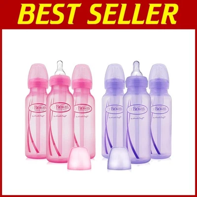 Infant Feeding Set - 6 Bottles in Pink and Lavender - Image 1 of 2