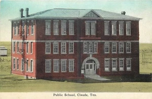 Tarjeta postal Kropp ocupación escuela pública Claude Texas c1910 25-5972 - Imagen 1 de 2