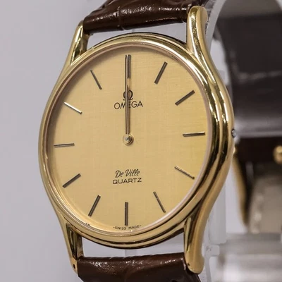 *NEAR MINT* Vintage 1980 OMEGA De Ville Cal.1365 Quartz Push Crown Gold 33mm Men - image 1 of 4