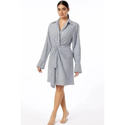 Byron Lars Women’s Size 12 Large Striped Twist Front Midi Dress - Image 1 of 4