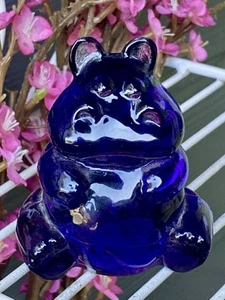 Purple Amethyst Fenton Glass Hippo Figural Hippopotamus w/Original Sticker - Picture 1 of 12