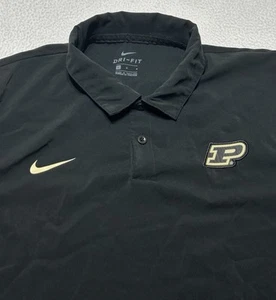 Purdue Boilermakers Nike Dri-Fit On Field Apparel Polo Black Men's Large - Picture 1 of 8
