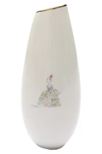 Tirschenreuth Vase Porzellan Weiß Goldrand Engel Illustrationen - Bild 1 von 2