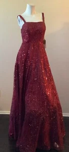 TLC Say Yes Red Sequin Strap Prom Gown Dress Sz 5/6 - Picture 1 of 3