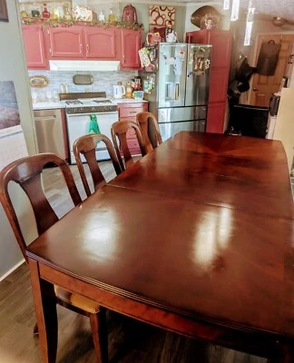 Solid Wood Dining Table and Cabinet Set – Beautiful & Functional! - Image 1 of 4