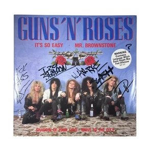 Guns N Roses Signed It’s So Easy Vinyl Album Axl Rose Slash Izzy Duff Adler - Picture 1 of 8