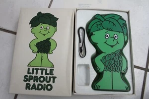 Vintage Little Green Sprout Transistor Radio w/ Box Working, needs sm. repair - Picture 1 of 9
