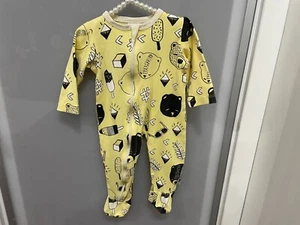 MILK MASUKI- Lemon & Black Zip All in One - Size 00 - EUC - Picture 1 of 7