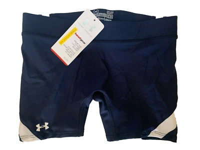 NEW UNDER ARMOUR [S] Women's VOLLEYBALL/Yoga COMPRESSION Shorts-Navy 1222070 - Image 1 of 2
