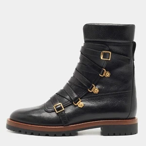$1.5k NWOB Sold Out Rare DIOR Black Leather Strap Wildior Combat Boots Size 39 - Picture 1 of 9
