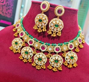 Royal Kundan Necklace Set with Ruby & Emerald Touch – Perfect for Bridal - Picture 1 of 3
