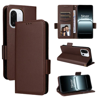 For OnePlus 13T, Classic Matte Flip Leather Wallet Card Stand Case Full Cover - Image 1 of 4