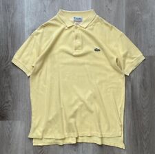 Vintage 80s Izod Lacoste Mens Yellow Short Sleeve Single Stitch Polo Shirt Sz L