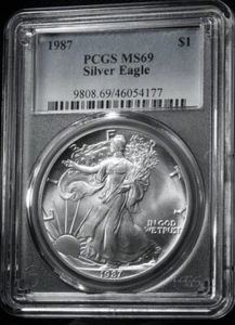 Estados Unidos 1987 American Silver Eagle graduación profesional MS-69 A2211181 - Imagen 1 de 8