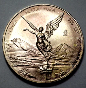 1996 UNC 1 Oz 999 SILVER MEXICO Libertad Pura Plata Coin Limited Ed. Rare Round - Picture 1 of 3