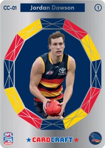 2023 Teamcoach AFL Card Craft CC-01-1 Jordan Dawson Adelaide Crows sin usar - Imagen 1 de 2