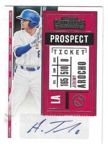2020 PANINI-CONTENDERS JEREMY AROCHO PROSPECT TICKET AUTO #PT2-JA L.A. DODGERS