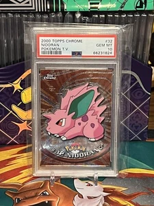 PSA 10 GEM MINT NIDORAN # 32 Topps Chrome HOLO RARE Series 1 Pokemon Card - Picture 1 of 2