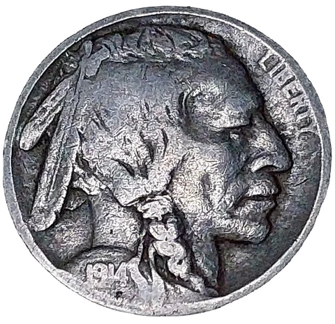 1914-D Buffalo Nickel 5 Cents~Rare Key-Date~F FINE Cover