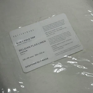 Pottery Barn 3 in 1 Pole Top Belgian Flax Linen Curtain Classic Ivory 100 x 84 - Picture 1 of 4