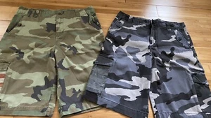 Lot 2 Ralph Lauren Polo Shorts Cargo Army Camouflage w/Flag Size 18 Big Boys - Picture 1 of 10
