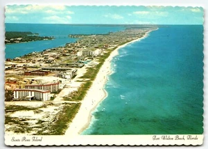 Santa Rosa Island Fort Walton Beach Cont'l Postcard Florida FL UNP Aerial View - Picture 1 of 2