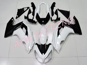 Pearl White Matte Black ABS Injection Fairing Kit for Ninja650 ER-6F 2012-2016 - Picture 1 of 7