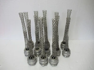Lot of 13 Meltric Strain Relief Aluminum Cord Grip 2" Male NPT w/ 8" Mesh - Picture 1 of 8