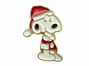 TWO (2) Enameled "SNOOPY SANTA" Peanuts Character BUTTONS - 5/8" x 7/16" - Picture 1 of 3