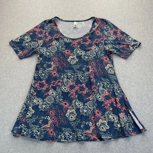 LuLaRoe Shirt Womens Large Blue Floral Tunic Casual Top Lightweight All Over - Picture 1 of 7