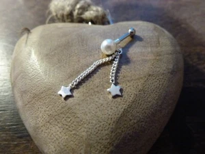 PIERCING Helix Tragus - Edelstahl silber - Perle Ketten Sterne - Bild 1 von 2