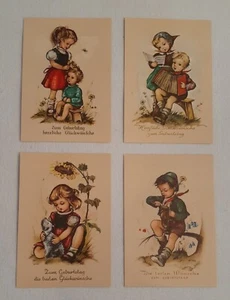 Vintage - 4 Hummel Postcards - Made In Western Germany - Unposted - Picture 1 of 10